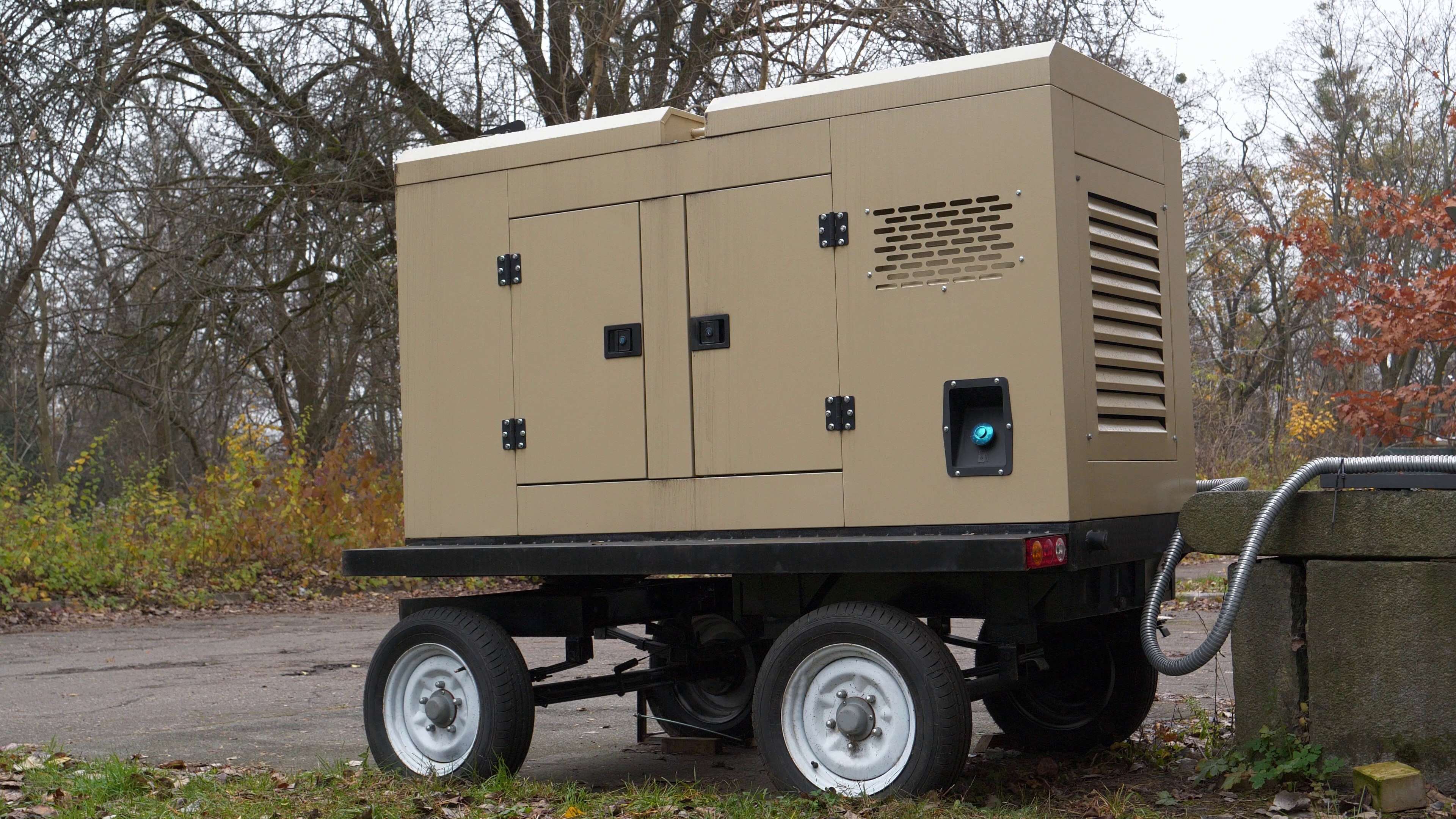 Trailer-mounted diesel generator set
